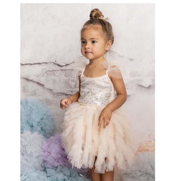 Tutu Du Monde Bebe Tutu Dress Cosmic Mother Of Pearl Party Portrait Wedding NWT - Picture 4 of 7